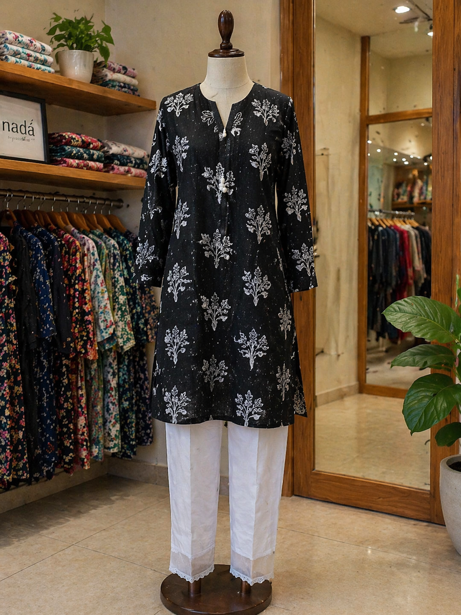 Midnight Bloom Printed 2 Piece Suit