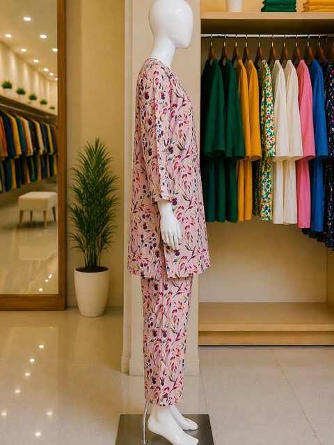 Blush Meadow Lawn Suit – Ready-to-Wear 2 Piece Floral Set
