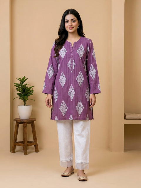 Plum Noor Printed Lawn Suit β 2 Piece Ready-to-Wear