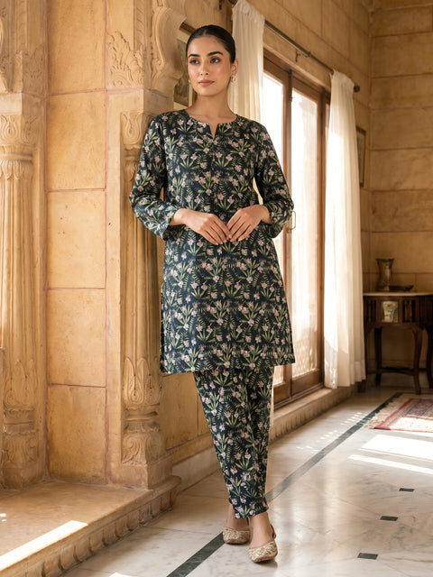 Midnight Garden Printed Lawn Suit – Ready-to-Wear 2 Piece Set