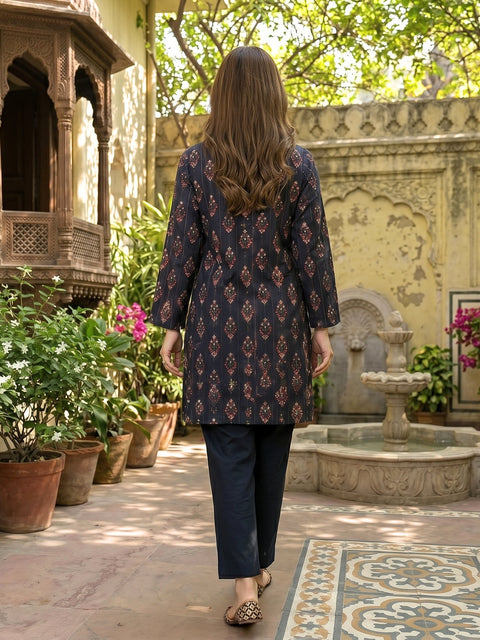 Noir Rosette Lawn Suit β Ready-to-Wear 2 Piece Set