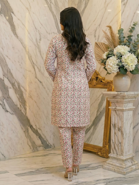 White Petal Confetti Lawn Suit – Ready-to-Wear 2 Piece Set