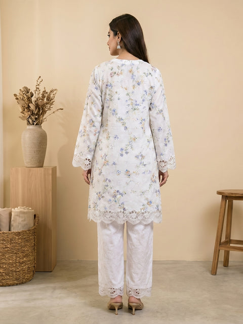 Ivory Meadow Schiffli Lawn Suit β 2 Piece Ready-to-Wear