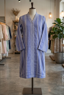 Lavender Blue Printed Lawn Kurti – Soft Everyday Elegance
