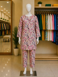 Blush Meadow Lawn Suit – Ready-to-Wear 2 Piece Floral Set