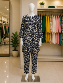Midnight Ivory Floral Lawn Suit – Ready-to-Wear 2 Piece Set