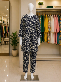 Midnight Ivory Floral Lawn Suit – Ready-to-Wear 2 Piece Set
