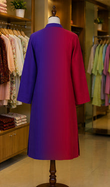 Red & Purple Color Block Lawn Kurti – Bold Everyday Style