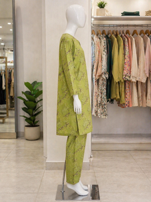 Olive Bloom Printed Lawn Suit – Ready-to-Wear 2 Piece Kameez Trouser