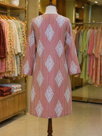 Dusty Rose Ornamental Lawn Kurti – 1 Piece Ready-to-Wear