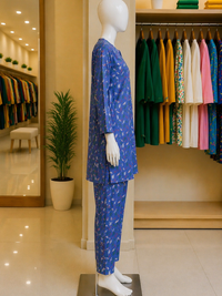 Blue Mist Floral Lawn Suit – Ready-to-Wear 2 Piece Set
