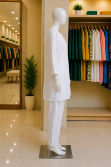 Pearl White Textured Lawn Suit – Ready-to-Wear 2 Piece Set