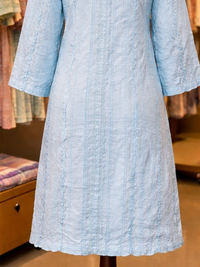 Sky Blue Pearl-Button Lawn Kurti