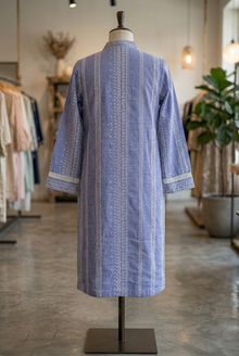 Lavender Blue Printed Lawn Kurti – Soft Everyday Elegance