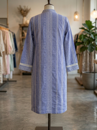 Lavender Blue Printed Lawn Kurti – Soft Everyday Elegance