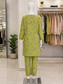 Olive Bloom Printed Lawn Suit – Ready-to-Wear 2 Piece Kameez Trouser