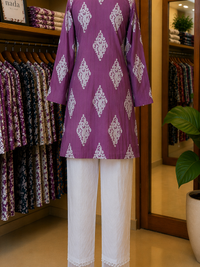 Plum Noor Printed Lawn Suit – 2 Piece Ready-to-Wear