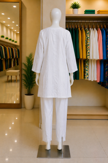 Pearl White Textured Lawn Suit – Ready-to-Wear 2 Piece Set