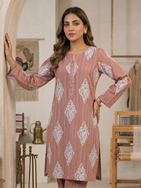 Dusty Rose Ornamental Lawn Kurti – 1 Piece Ready-to-Wear