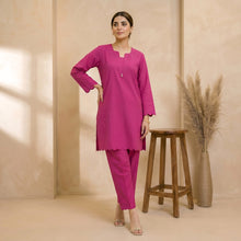 Fuchsia Scallop Lawn Suit – 2 Piece Ready-to-Wear Kameez Trouser