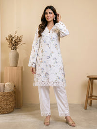 Ivory Meadow Schiffli Lawn Suit – 2 Piece Ready-to-Wear