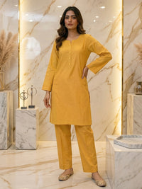 Sunlit Mustard Textured 2 Piece Suit