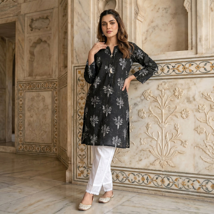 Midnight Bloom Printed 2 Piece Suit
