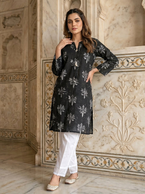 Midnight Bloom Printed 2 Piece Suit
