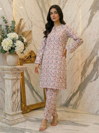 White Petal Confetti Lawn Suit – Ready-to-Wear 2 Piece Set
