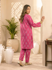 Fuchsia Pink Motif Print Lawn Suit – Ready-to-Wear 2 Piece Set