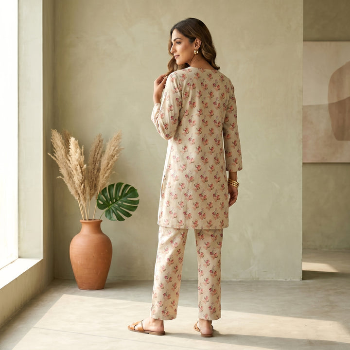 Ivory Rose Printed Lawn Suit – Ready-to-Wear 2 Piece Set