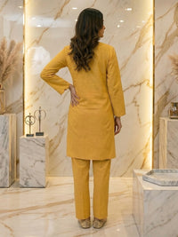 Sunlit Mustard Textured 2 Piece Suit