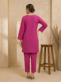 Fuchsia Scallop Lawn Suit – 2 Piece Ready-to-Wear Kameez Trouser