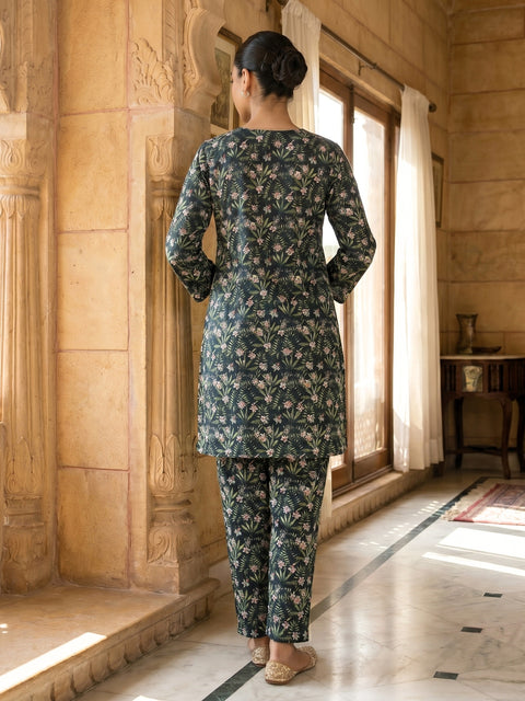 Midnight Garden Printed Lawn Suit – Ready-to-Wear 2 Piece Set