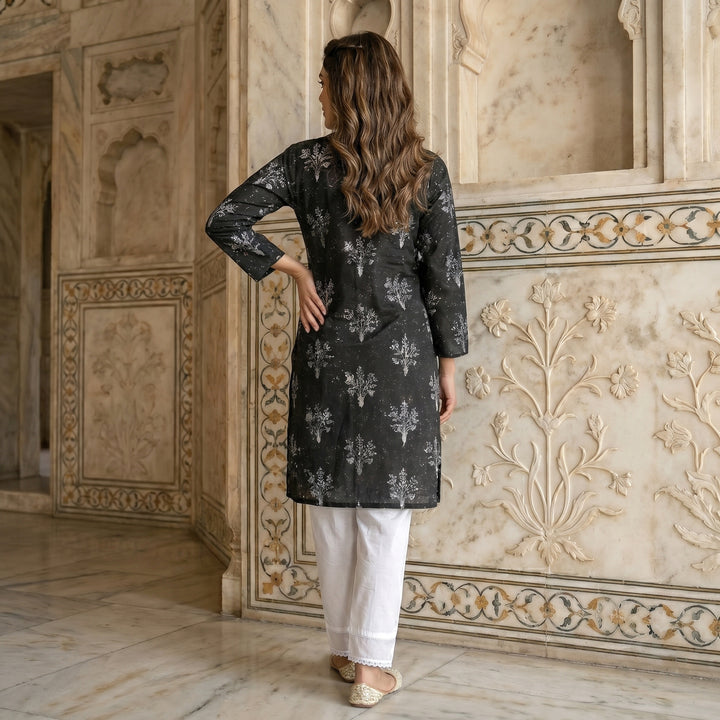 Midnight Bloom Printed 2 Piece Suit