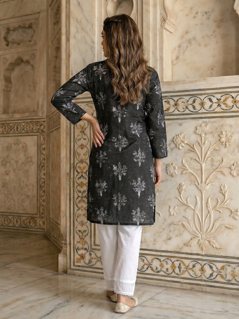 Midnight Bloom Printed 2 Piece Suit