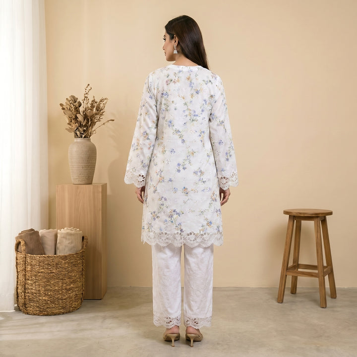Ivory Meadow Schiffli Lawn Suit – 2 Piece Ready-to-Wear