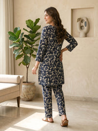 Midnight Ivory Floral Lawn Suit – Ready-to-Wear 2 Piece Set